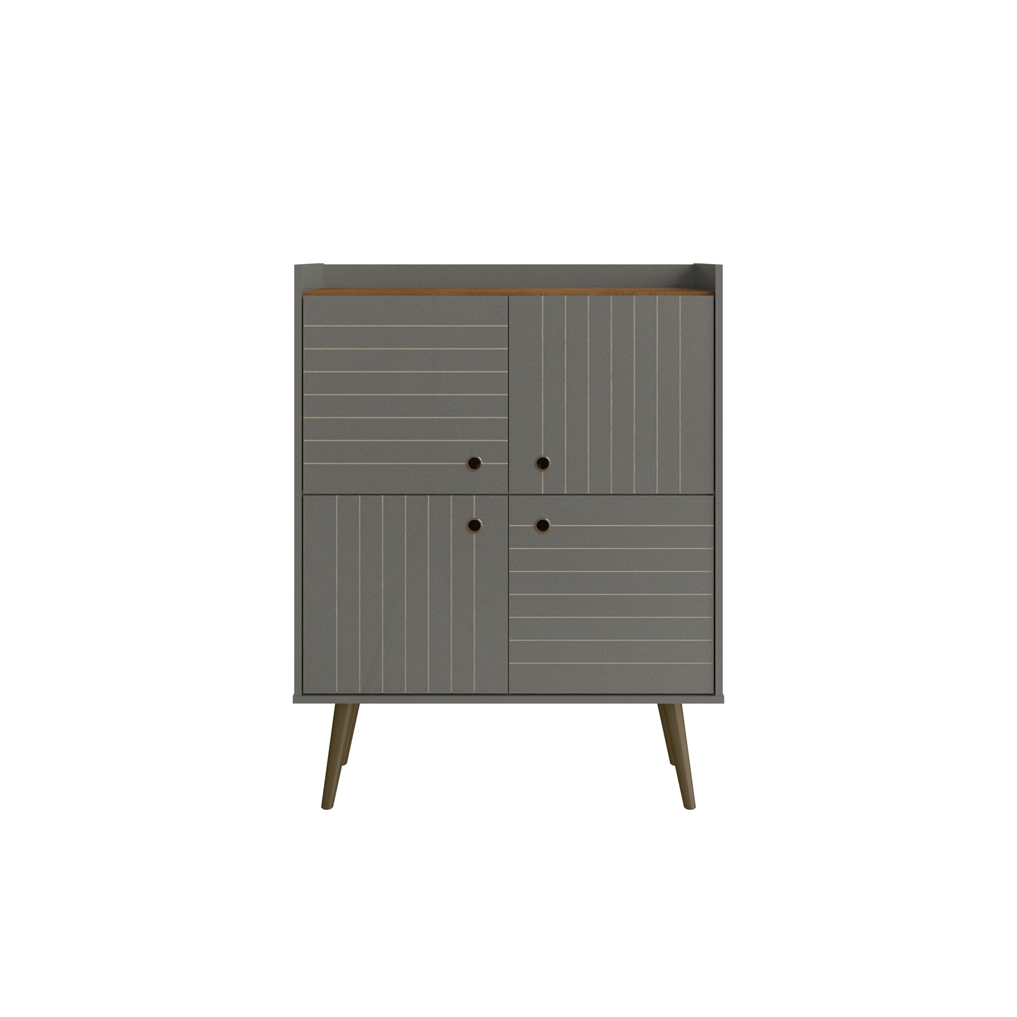 Manhattan Comfort, Bogart Mid-Century Modern Accent Cabinet in Grey, Width 35.43 in, Height 45.5 in, Depth 14.17 in, Model# 255BMC